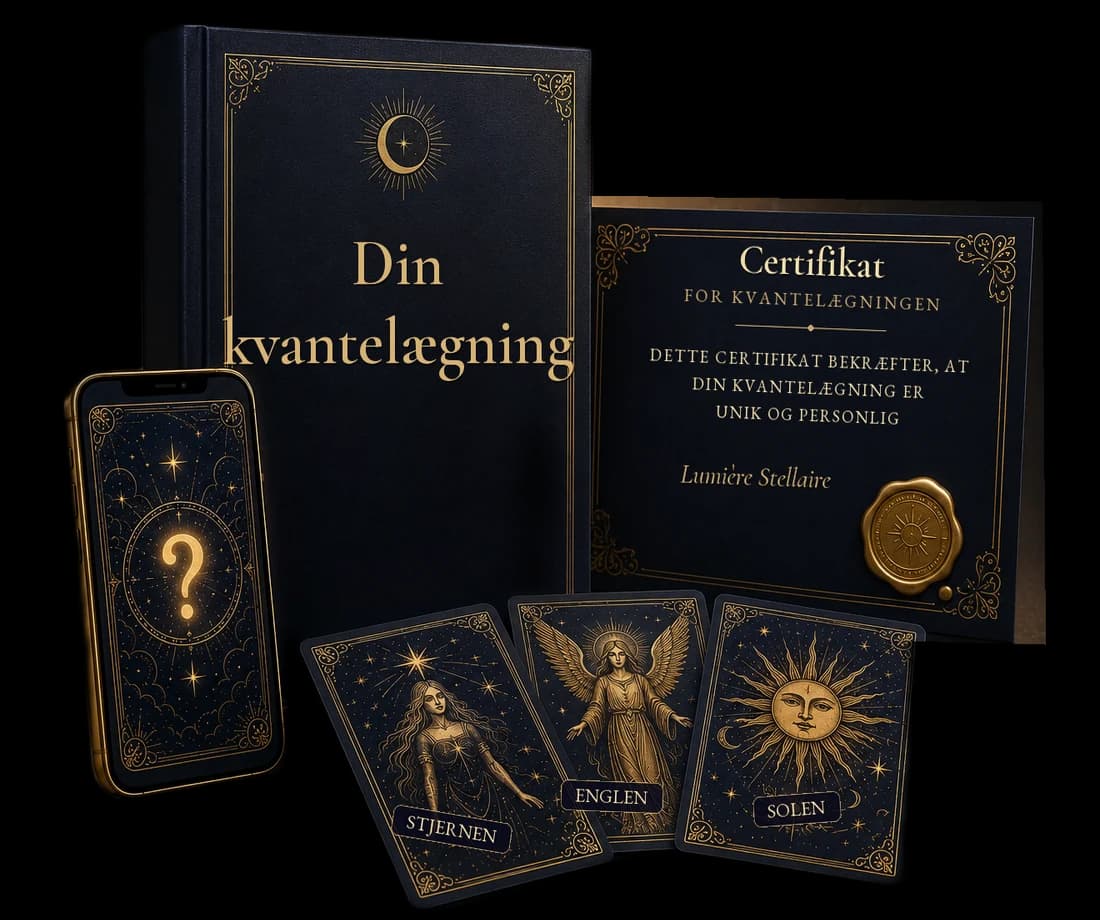 Alt det, du modtager: din læsning, dine kort, certifikatet og dit lykkekort